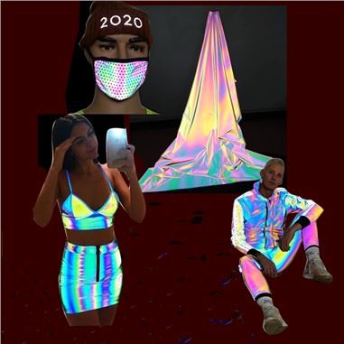 Rainbow Reflective Fabric For Fashion Clothing