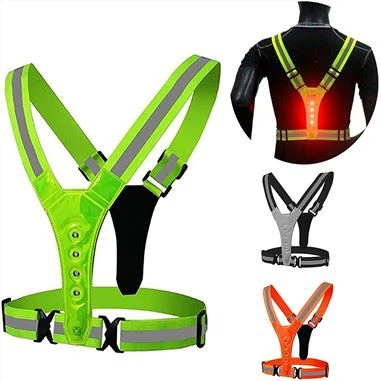 LED reflekterende sykkel vest